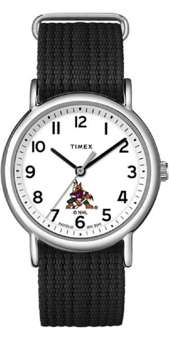 TIMEX Unisex Weekender 38mm Watch - Arizona Coyotes with Slip-Thru Single Layer Strap