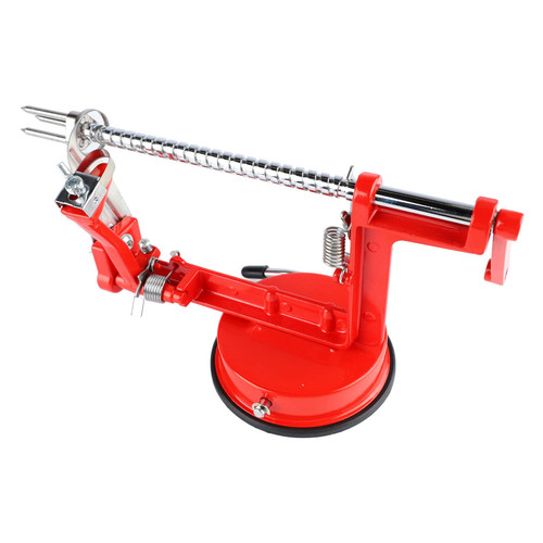 3 in 1 Twisted Potato Peeler Peeler Corer Spiral Cutter Tool 304 Cutting Tool Hand Cranking Potato Peeler for Kitchen Restaurant Big Red Hand Cranking Potato Peeler