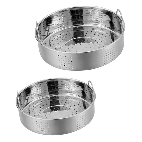 HOMSFOU 2pcs Stainless Steel Steamer Bun Steamer Steam Basket for Dumplings Fish Steamer Pot Steamer Insert Dim Sum Steamer Veggie Food Steamer Steaming Basket for Pot Dessert Snack Basket