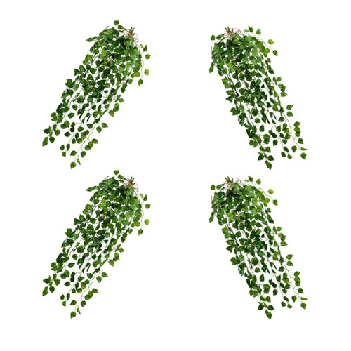 Holibanna 4pcs Simulation Green Leaf Wall Hanging Artificial Rattan Fake Leaf Plants Home Decorations Plant Leaves Garland Realistic Garland Artificial Vines Wedding Pp Watermelon Leaves
