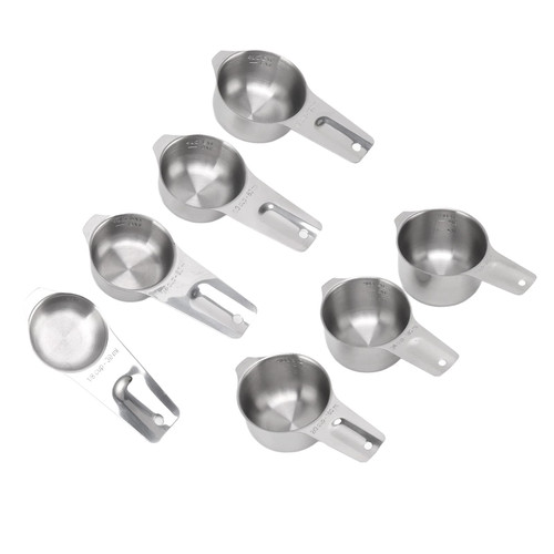 Measuring Cups Set Stainless Teacups, Mugs & Saucers Cup & Saucer Sets Steel Stackable Multifunctional Metal Nesting Measuring Cups Set with Easy to Read for Kitchen Tools,Set