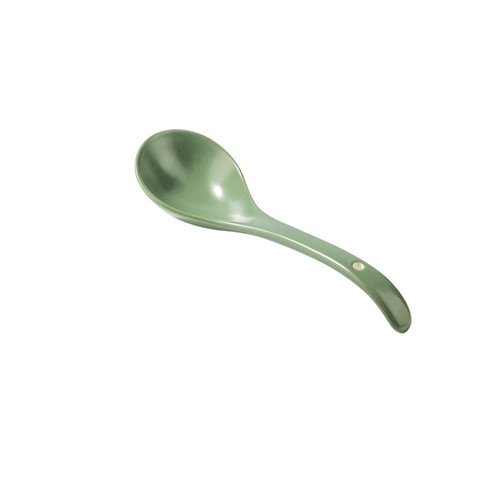 Steel Ladle Ceramic Big Spoon Long Handle Household Soup Spoon Large Soup Spoon Tableware Ramen Spoon Ladle Cooking and Serving Spoon for Soup (Color : Green)