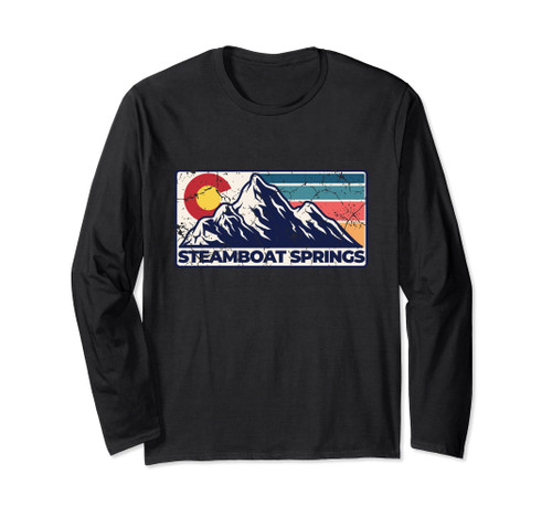 Vintage Retro 1980s Mountains Steamboat Springs Colorado Long Sleeve T-Shirt Vintage Retro 1980s Mountains Steamboat Springs Colorado Long Sleeve T-Shirt