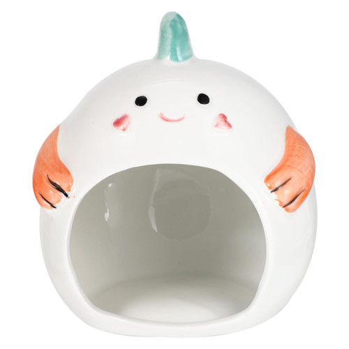 Happyyami Hamster Ceramic Nest Hamster Sleeping House Small Pet Hideout Hamster Hide Small Pet Ceramic House Hamster Cooling Nest Ceramic Bed Small Pet Bed Guinea Pig Bed Cartoon Cool Bed