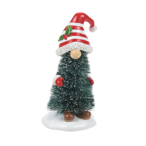 Department 56 Village Collection Accessories Candy Cane Christmas Outdoor Gnome Tree Figurine, 4.5 Inch, Multicolor