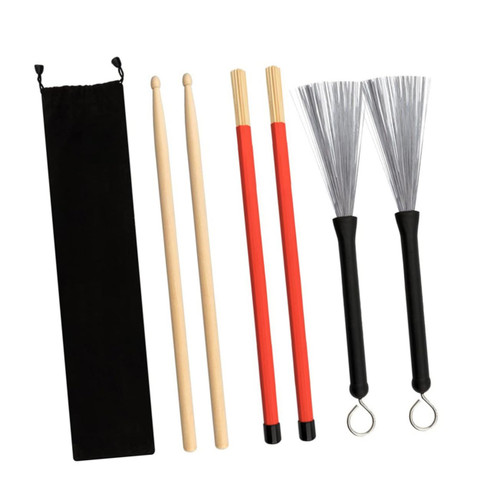 SUPVOX 1 Set Percussion Instrument Accessories Drum Sticks Wire Brush Handgrip Drum Brush Sticks Wood Tip Drumsticks Wooden Drumsticks Drum Set Stick Brush Drum Stick Rods Drum Accessory