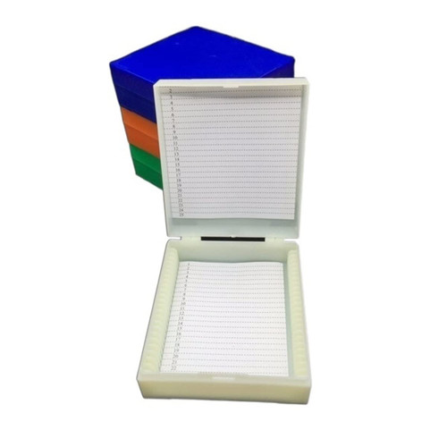 RADHAX Microscope Kit Plastic Microscope Glass Slide Box 100 50 25 12 10pcs Biological Slices Storage Case Holder Microscope Lens Adapters (Size : 25pcs Slides Box)