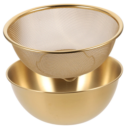 COLLBATH 1 Set Stainless Steel Drain Basket Stainless Steel Basin Vegetable Washing Basin Strainer Filter Rice Colander Vegetable Washing Bowl Metal Colander Stainless Steel Mesh