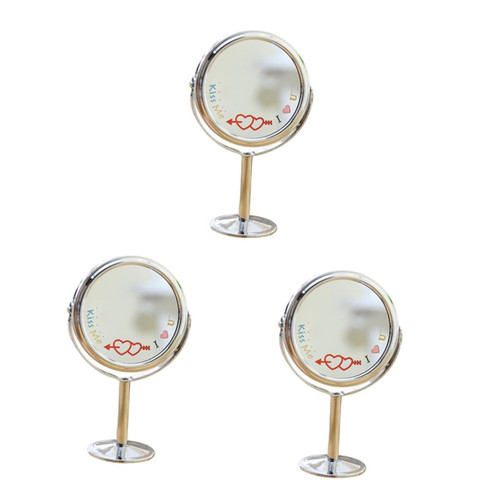 FRCOLOR 3pcs Rotating Mirror Touch Screen Mirror Lighted Makeup Mirror Led Lights Mirror Swivel Vanity Mirror Magnifying Makeup Mirror Magnifying Vanity Mirror Light Mirror Travel Round