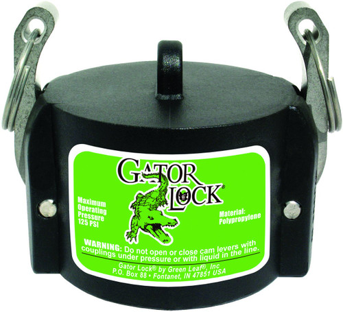 Green Leaf GLP 200 Cap NL Series Polypropylene Gator Lock Coupling, Non-Locking, 2" Cap for Male Adapter