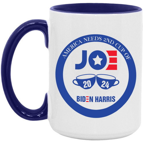 America Needs 2Nd Cup Of Joe Biden 2024 Coffee Mug - Brandon Coffee Mug Gift For Family - President Joe Biden 2024 - Joe Biden Re-Elect Coffee Mug Gift Friends - Accent Coffee Mug ( 9 Colors ) 15oz
