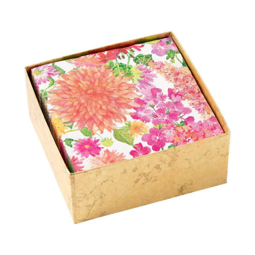 Caspari Summer Blooms Boxed Paper Cocktail Napkins - 40 Per Box