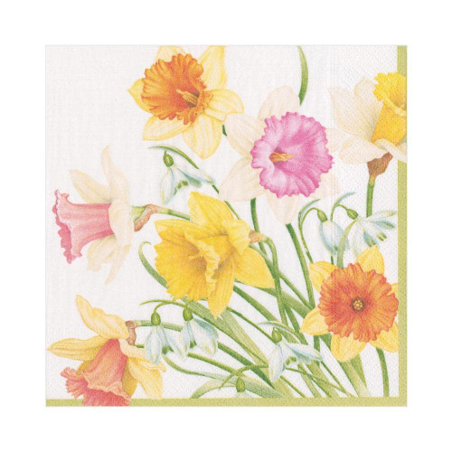 Caspari Daffodil Waltz Paper Luncheon Napkins - 40 Count
