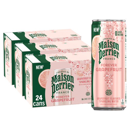 Maison Perrier Grapefruit Flavored Sparkling Water, 11.15 FL OZ Can (24 count)