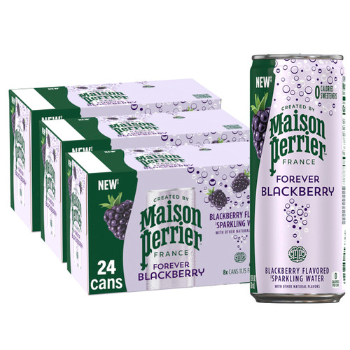 Maison Perrier Blackberry Flavored Sparkling Water, 11.15 FL OZ Can (24 count)