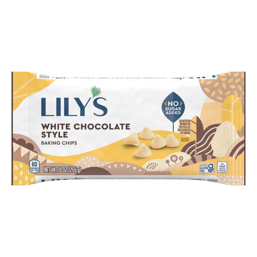 LILY'S White Chocolate Style No Sugar Added, Baking Chips Bags, 9 oz (3 Count)