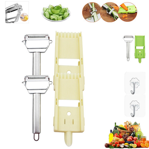 Zestio Peeler, Zestio Tool Multi Potato Peeler,Zestio Peeler Kit, Zestio Multi Potato Peeler, Vegetable Cutter, Veggie Slicer, For Carrot Potato Melon Gadget Vegetable Fruit (2 Set Creamy-white)