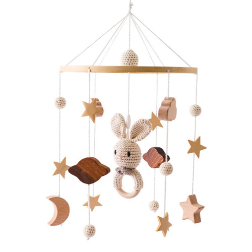 Baby Mobile for Crib, Elephant/Clouds Nursery Mobile, Baby Crib Mobile with Stars, Moons and Clouds Boho Nursery Decor for Girls Boys