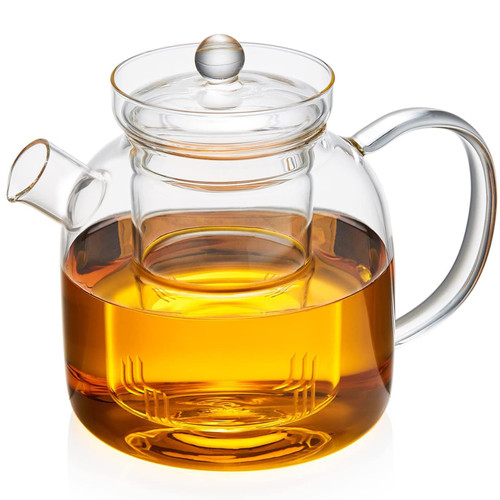 Unbreakable Borosilicate Glass Tea Kettle 1000ml/34oz,Glass Tea Pot With Infusers for Loose Tea and Blooming,Tea Bag,2-in-1 Kettle and Tea Maker,Stovetop Safe,Clear Teapots Unbreakable Borosilicate Glass Tea Kettle 1000ml/34oz,Glass Tea Pot With Infusers for Loose Tea and Blooming,Tea Bag,2-in-1 Kettle and Tea Maker,Stovetop Safe,Clear Teapots