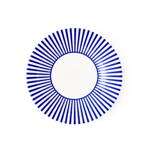 Spode Steccato Appetizer Plate | Striped Earthenware Side Plate | Made in England - Perfect for Starters, Sides, and Desserts | Microwave and Dishwasher Safe | Cobalt Blue; 7-inch