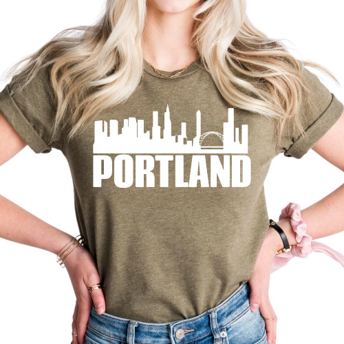 Portland Skyline Shirt, Unisex Crewneck Shirt for Portland Lover, Family Matching Shirt, Gift for Traveler, Portland Souvenir Gift, Vacay Mode Shirt, S3596