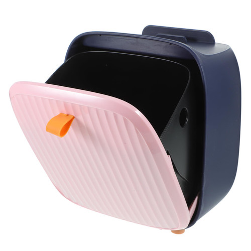 MAGICLULU Mini Trash Can Small Covered Trash Can Dresser Trash Can Mini Waste Basket Car Trash Bin Mini Desktop Trash Can Mini Desk Trash Can Pink Office with Cover Plastic Table