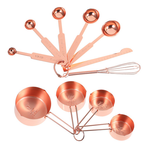 Zerodeko Baking Measuring Cups Measuring Spoons Black Cup Black Suits Coffee Measuring Spoon Baking Measuring Spoons Mini Measuring Liquid Measure Cup Copper Suite Stainless Steel re-usable