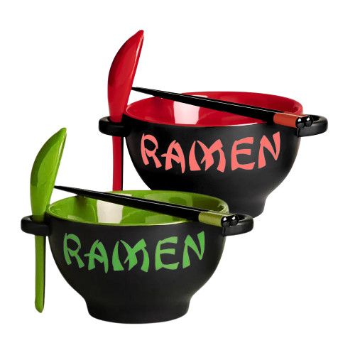 Red and Green Ramen Bowl Set with Chopsticks & Soup Spoon - Microwavable & Durable Ceramic Ramen Bowls and Spoon Set for Noodles, Pho Bowls, Soup, Ramen, Udon, Miso, Thai, Curry & Soba (17.5 Ounce) Red and Green Ramen Bowl Set with Chopsticks & Soup Spoon - Microwavable & Durable Ceramic Ramen Bowls and Spoon Set for Noodles, Pho Bowls, Soup, Ramen, Udon, Miso, Thai, Curry & Soba (17.5 Ounce)