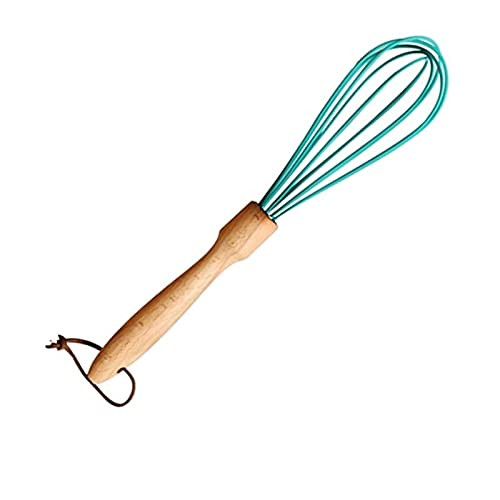 MEFFEE Egg Whisk Wooden Egg Beater Drinks Milk Frother Foamer Whisk Mixer Stirrer Egg Beater Handle Cooking Kitchen Cooking Tools (Color : Blue Large)