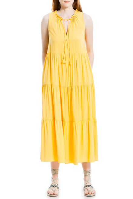 Max Studio Women's Tiered Maxi Dress, Sunshine, Small