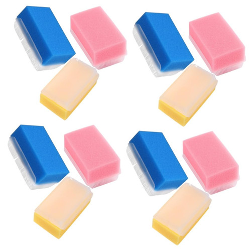 FRCOLOR 12 Pcs Touch Massage Brush Bath Sponge Silicone Bath Brush Pipette Baby Wash Scalp Shampoo Brush Facial Massage Tools Sensory Brush Sponges Scrubber Face Infant Plastic Plus Sponge