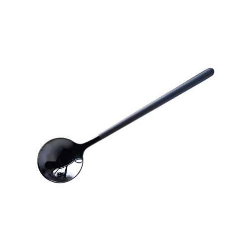 Tablespoons Stainless steel dessert spoon coffee stirring spoon fruit yogurt soup spoon western food round head Serving Spoon (Color : C, Size : S)