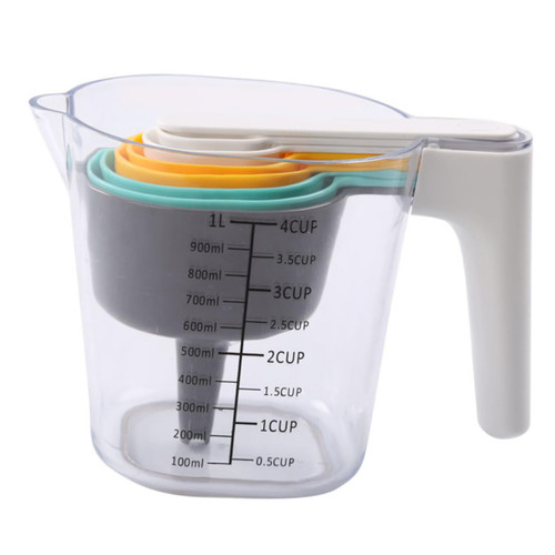KJHBV Baking Measuring Cup and Spoon Set Plastic Spoons Milk Powder Spoon Plastic Measuring Spoons Cups and Spoons Safe Kitchen Utensil Combination Belt Abs Scale
