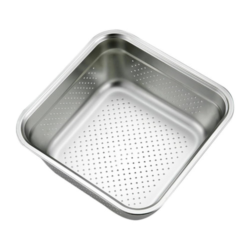Luxshiny Kitchen Sink Stainless Steel Colander Fruit Thick Stainless Steel Basin Colander Basin Steel Bowls Buffet Colander Kitchen Colander Deep Basin 201 Stainless Steel Household
