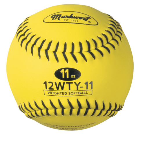 Markwort Lite Weight and Weighted Leather Softball, 11 Ounces
