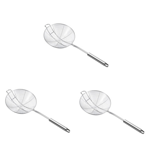 MAGICLULU 3pcs Stainless Steel Colander Pasta Strainer Filter Colander Spoon Colander Ladle Pasta Scoop Slotted Spoons for Cooking Food Strainers Drain 201 Stainless Steel Skimmer
