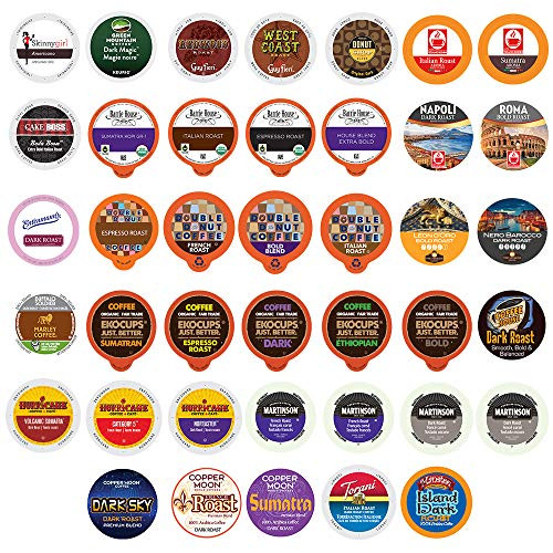 40Count BOLD & DARK ROAST COFFEE Single Serve Cups For Keurig K Cup Brewers Variety Pack Sampler (Bold Sampler)