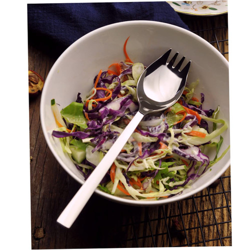 SHERCHPRY 6 Pcs 304 Dessert Spoon Kids Spoons Dinner Serving Spoon Fruit Scoop Spork Stainless Steel Cake Spoon Dinner Servers Handle Spork Appetizer Sporks Metal Salad Cake Fork Student