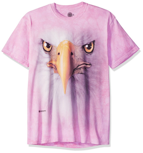 The Mountain Eagle Face Adult T-Shirt, Pink, 5XL