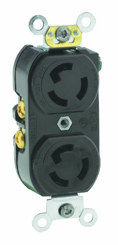 Leviton 4702-IIR 15-Amp, 125 Volt, Duplex Flush Receptacle, Self Grounding, Black