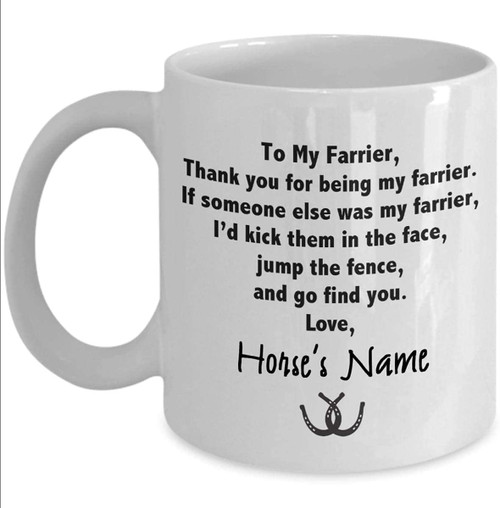 Personalized Horse To My Farrier Mug Thank You For Being My Farrier Horse Gifts For Farrier Custom Name Mug Ceramic Coffee Tea Mug Cup