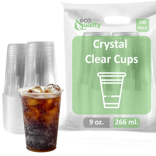 Small Clear Plastic Disposable Cups | 9 oz Cups, 100 Pack | Crystal Clear PET Cup | Cold Smoothie | Iced Coffee Go Cups | Ideal for Coffee, Parfait, Juice, Soda, Cocktail, Party Cups (9oz,100 count) Small Clear Plastic Disposable Cups | 9 oz Cups, 100 Pack | Crystal Clear PET Cup | Cold Smoothie | Iced Coffee Go Cups | Ideal for Coffee, Parfait, Juice, Soda, Cocktail, Party Cups (9oz,100 count)