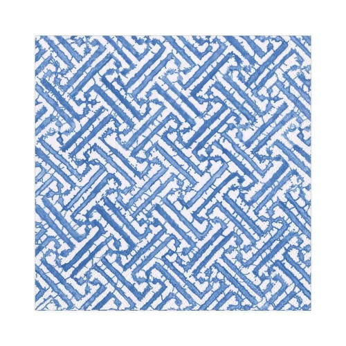 Caspari Fretwork Paper Luncheon Napkins in Blue - Two Packs of 20