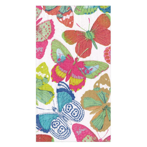Caspari Butterflies Bright Guest Towel Napkins - 15 Per Package - 2 Packages