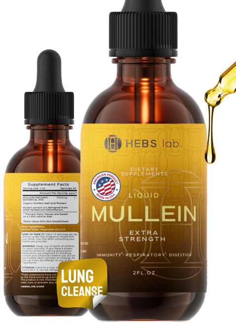 Mullein Leaf Extract - Organic Lung Cleanse - Mullein Drops for Lung Health - Made in USA - Natural Lung Support Supplement - Herbal Respiratory Relief - Mullein Extract Tincture 2 Fl Oz Mullein Leaf Extract - Organic Lung Cleanse - Mullein Drops for Lung Health - Made in USA - Natural Lung Support Supplement - Herbal Respiratory Relief - Mullein Extract Tincture 2 Fl Oz