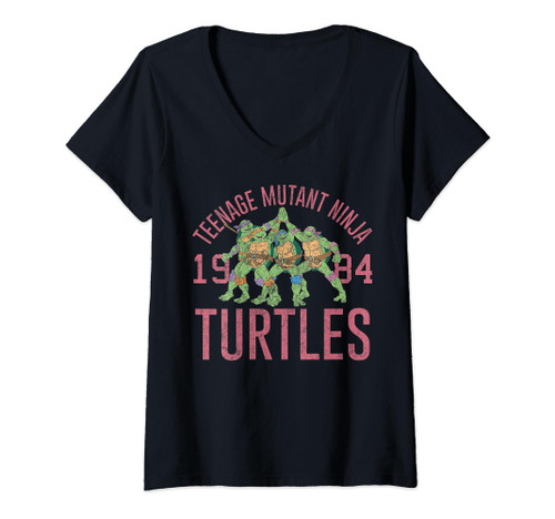 Womens Nickelodeon Teenage Mutant Ninja Turtles 1984 V-Neck T-Shirt