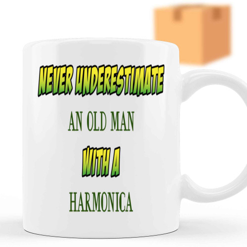 Funny Harmonica Dad - Father's Day or Birthday Gift for Harmonica Players - 11 Oz White Ceramic Coffee Mug