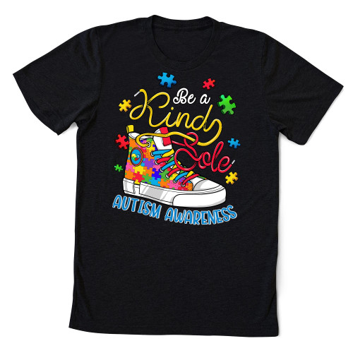 Be A Kind Sole Autism Awareness Rainbow Trendy Puzzle Shoes T-Shirt, We Wear Blue for Autism Awareness Autism Rainbow Autism Acceptance