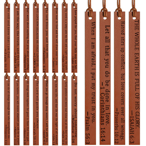20 Pcs Leather Christian Bookmarks with Tassels Inspirational Bible Bookmarks Scripture Leather Bookmark Bible Verse Religious Bookmarks for Men Women Book Reading Bookworm Book Lovers Readers (Color 20 Pcs Leather Christian Bookmarks with Tassels Inspirational Bible Bookmarks Scripture Leather Bookmark Bible Verse Religious Bookmarks for Men Women Book Reading Bookworm Book Lovers Readers (Color