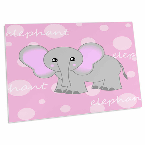 3dRose Janna Salak Designs Jungle Animals - Grey Baby Elephant - Desk Pad Place Mats (dpd-6100-1)